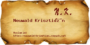 Neuwald Krisztián névjegykártya